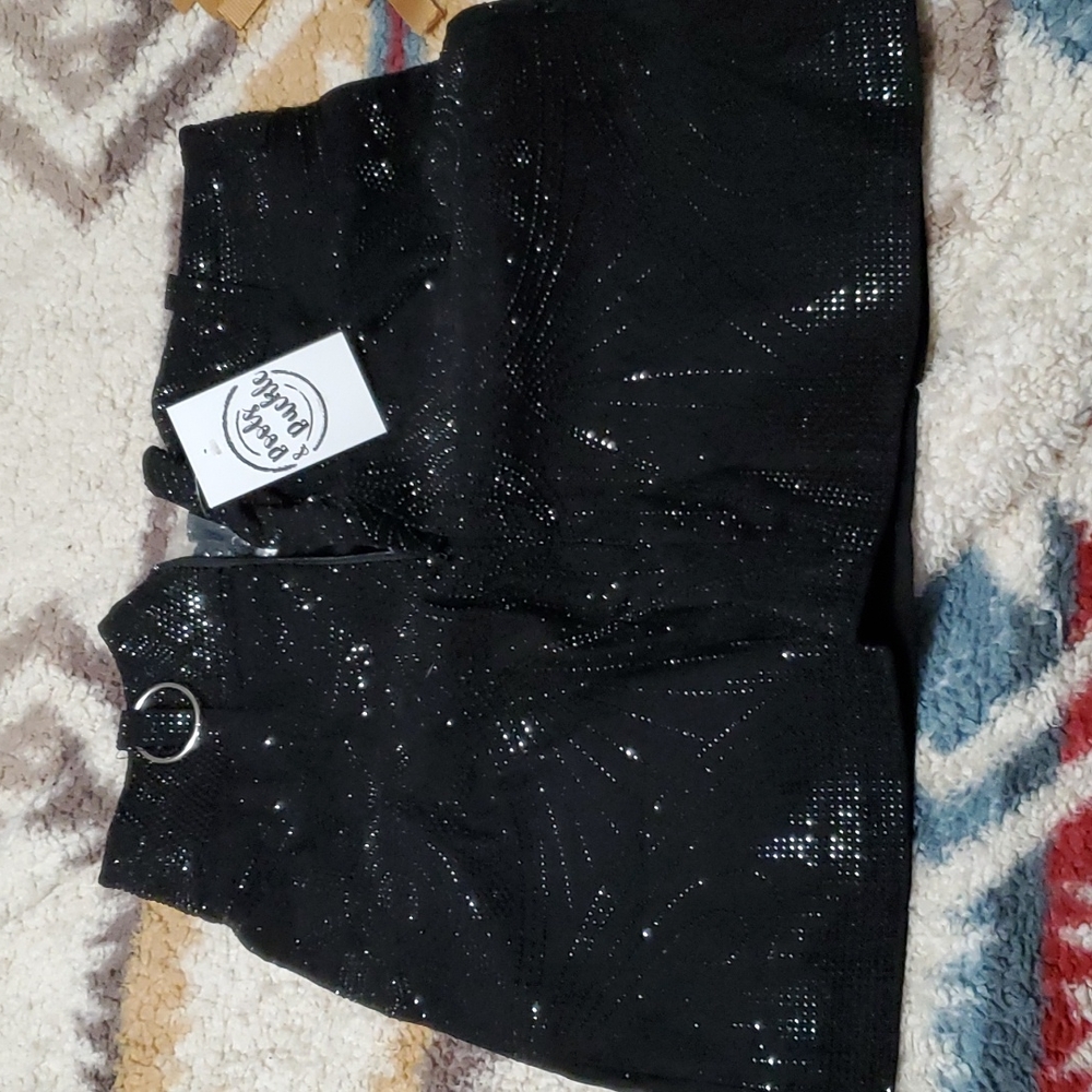 Jeweled black mini skirt